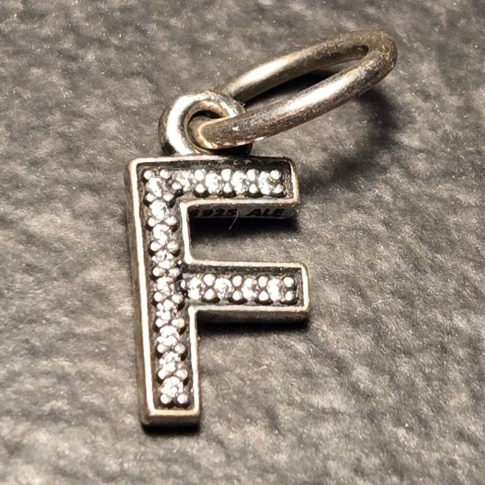Pandora Ale F Charm Vintage Sterling Silver Pendant